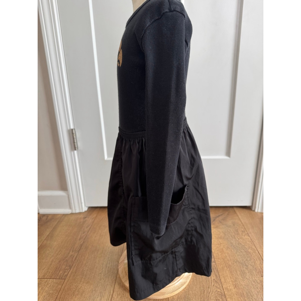 Girls ZARA Casual Dress Size 6 Black with Gold Iowa Hawkeyes Logo - Picture 4 of 6